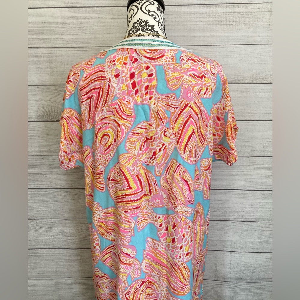 Lilly Pulitzer | Women’s Multi-Colored Fish Print T-Shirt Dress - Picture 4 of 8